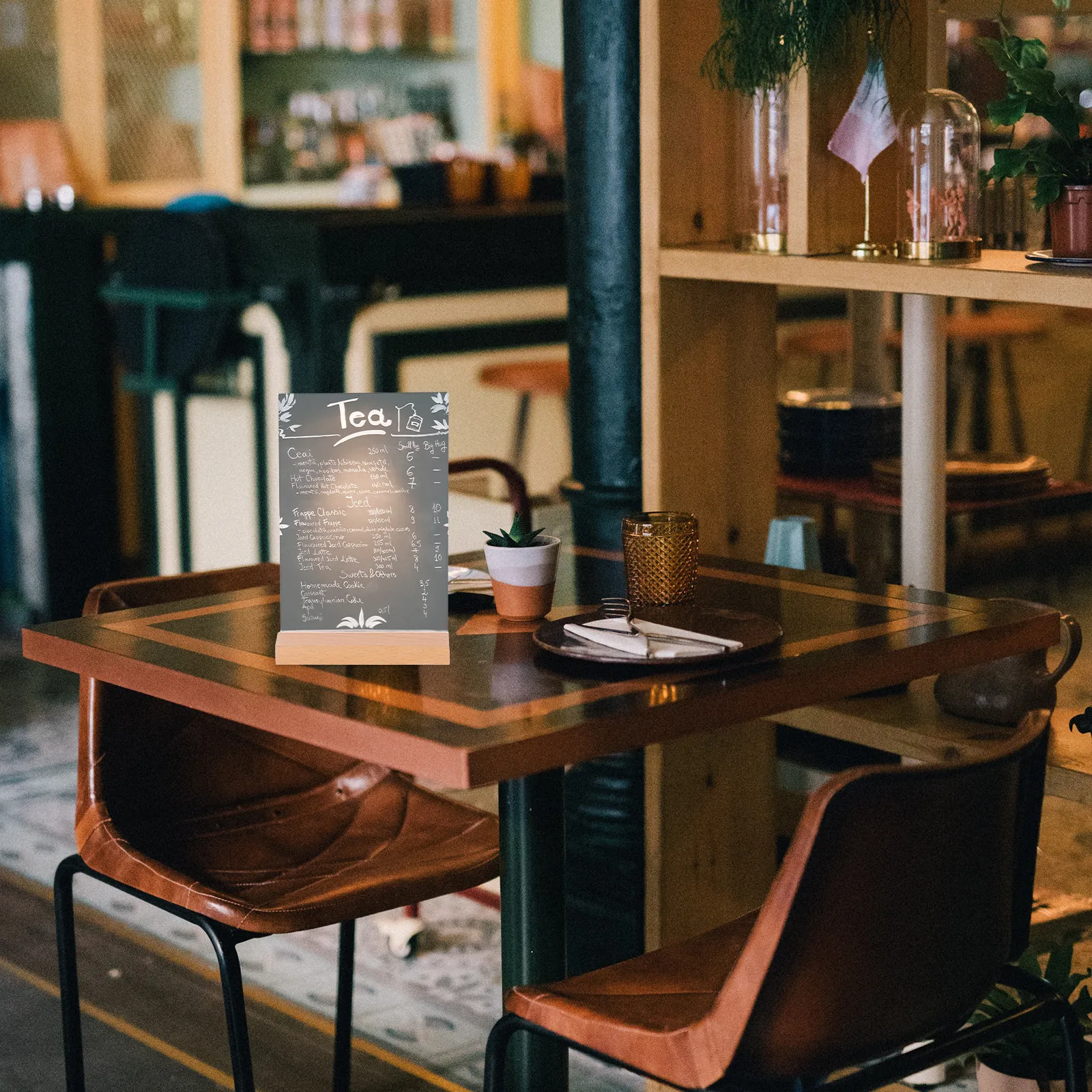 

Acrylic Price Display Holder Wood Base Clear Sign Holder for Supermarket Store Advertising Sign Stand Multipurpose Price Tag