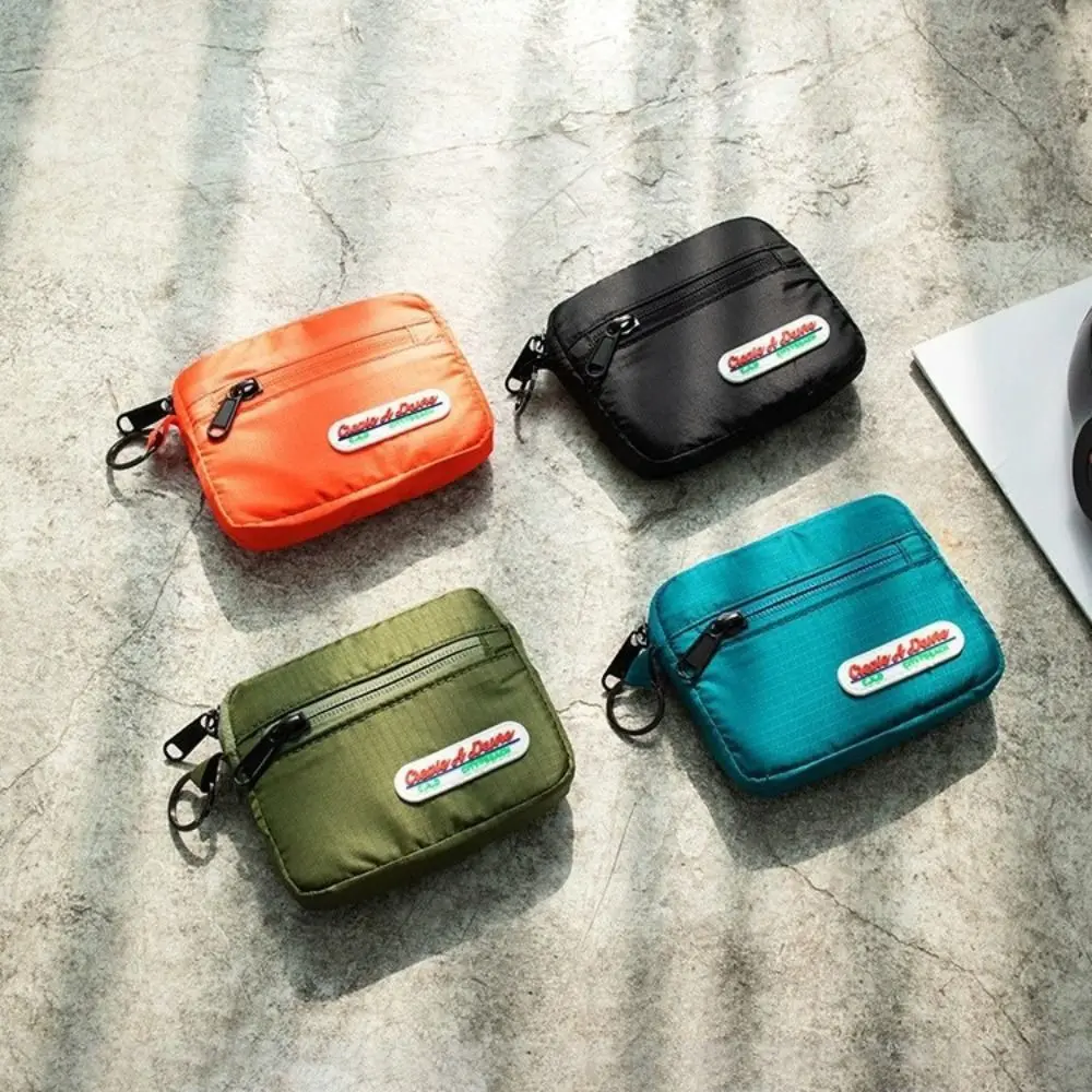 

Nylon Casual Coin Pouch Waterproof ID Badge Holder RFID Blocking Cash Bag Solid Color Short Wallet Student Bus Transfer Cards