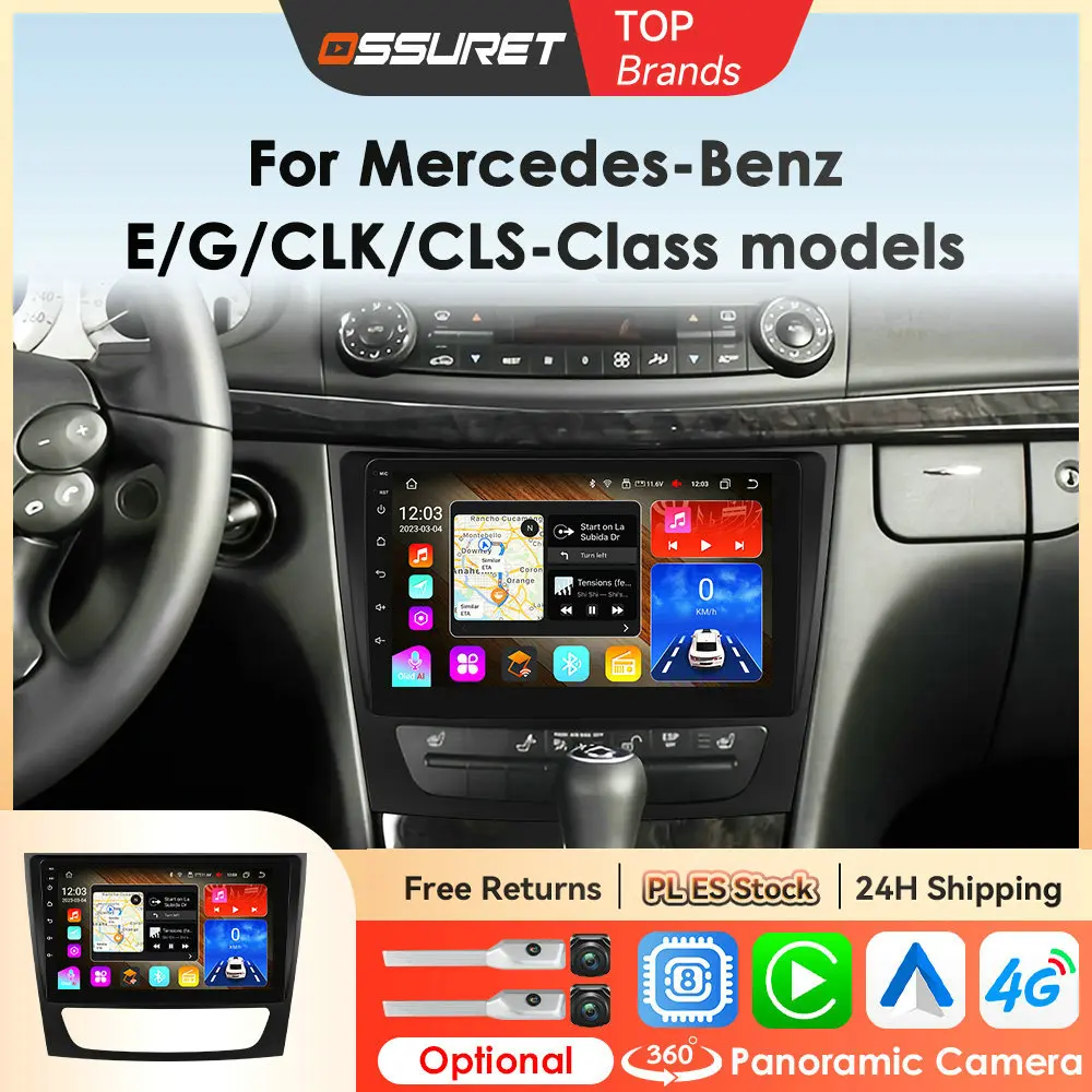 

10.33 2Din Android Intelligent Screen for Mercedes Benz E-Class W211 W463 2005 W219 Carplay 4G Car Radio Multimedia Video Player