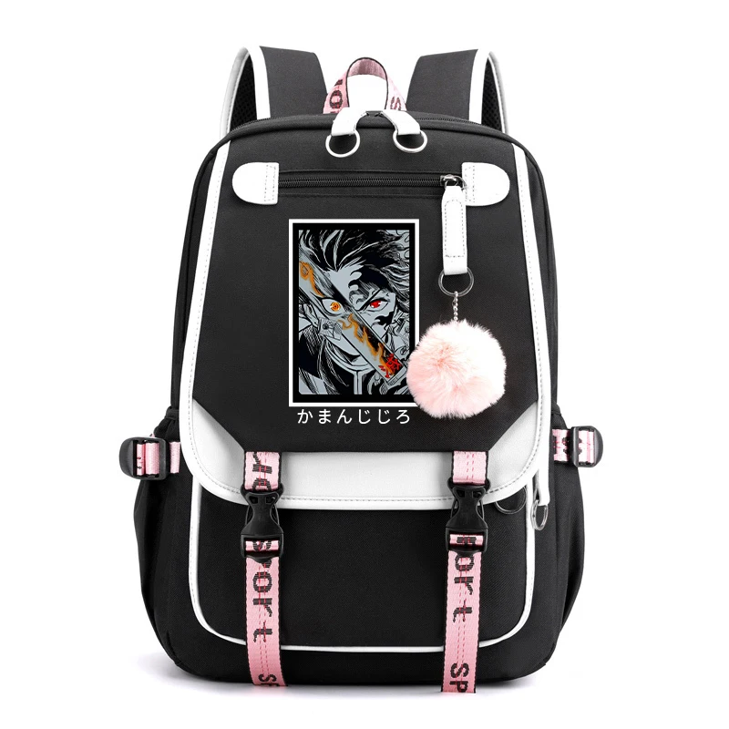 New Anime Kamado Tanjirou Printing Canvas Backpack Girl School Backapck For Teenager Women Men Laptop Travel Rucksack Backpack