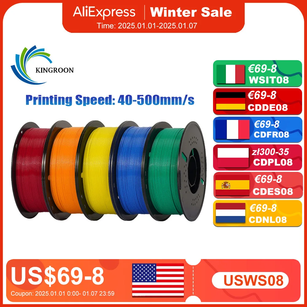 5/10KG Hyper PETG Filament, High Speed 3D Printer Filament,1kg/Spool (2.2lbs), 3D Printer Filament Good Toughness Non-Toxic