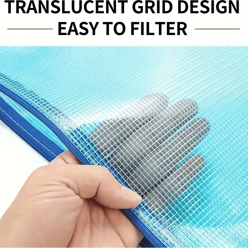 5 قطعة مجلد تخزين القرطاسية ملف شبكة سستة الحقيبة A5 حقيبة مستندات البريدي مجلدات الملفات اللوازم المكتبية المدرسية