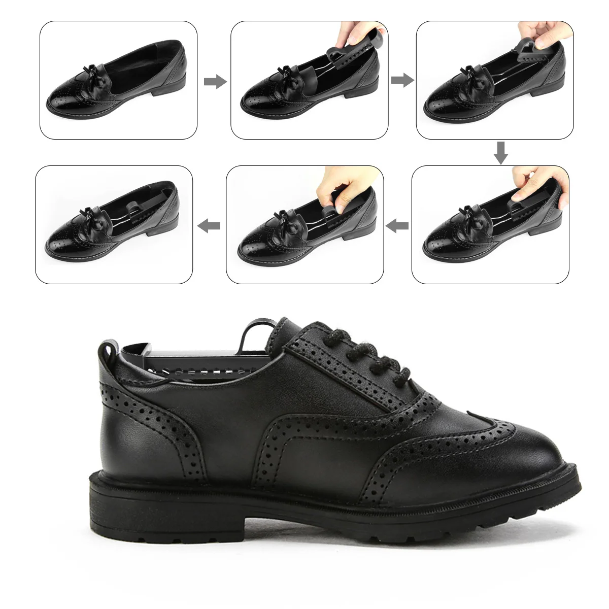 

2Pairs Men Shoe Expander Adjustable Stretcher Comfortable Fit Eu39-45 Durable Plastic Easy to Wash Shoe Expander