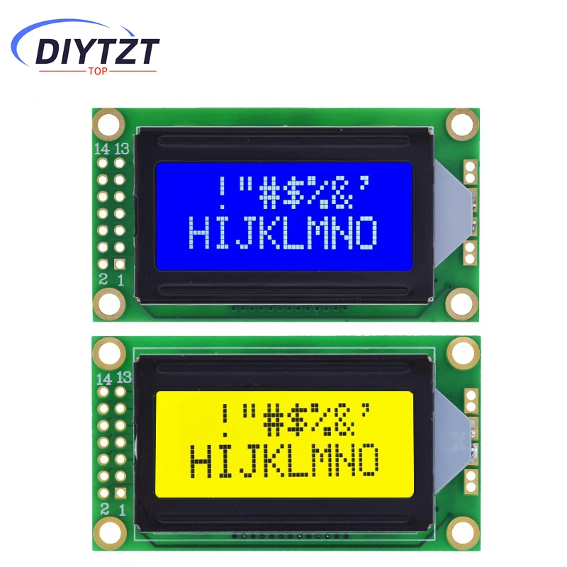 

DIYTZT 8x2 ЖК-модуль 0802, экран символьного дисплея, синий/желтый, зеленый для Arduino