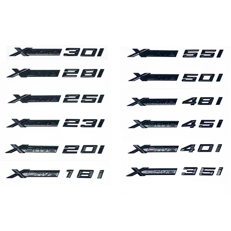 

Glossy Black New Style XDrive Alphanumeric Fender Emblem for BMW X1 X3 X4 X5 X6 X7 - 20i 25i 28i 30i 35i 40i 48i 50i Styling Sti