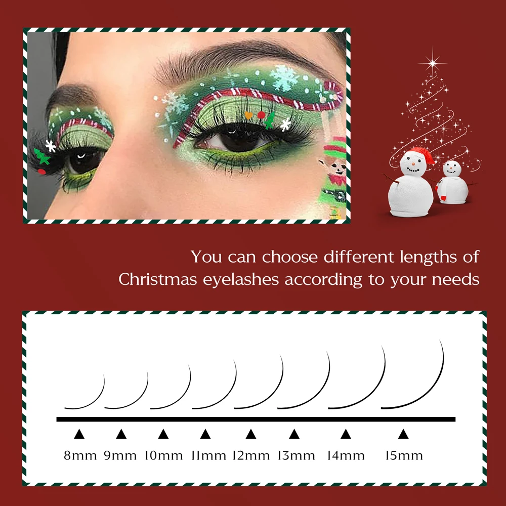 Color False Eyelash Extension Individual Lash 3D High Quality Natural Synthetic Decoration Lash Make Up For Christmas