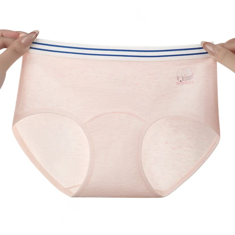 4 SZTUKI Bawełnianej Bielizny Damskiej, Seksowne, Oddychające Majtki, Wygodne Figi, Miękkie Majtki Damskie ze Średnim Stanem, Bielizna Dziewczęca, Wysokie Stanowe Figi