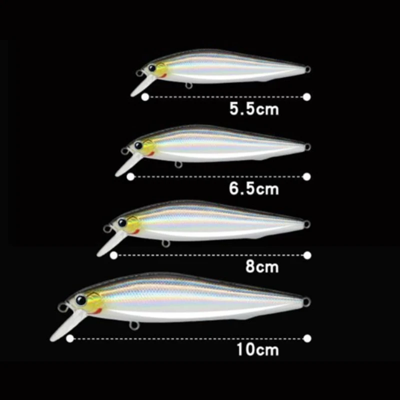 5.5/ 6.5/8/10cm Luya Bait Fresh Water Fishing Gear Far Fish Cocky Mouth Fresh Water Fake Bait Far Cast Submerged Mino Bait