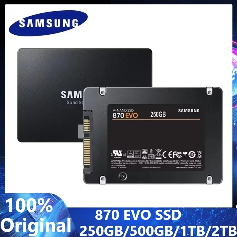 SAMSUNG 870 EVO SSD Оригинальный внутренний твердотельный диск HDD Жесткий диск V-NAND 3 бита MLC SATA3 2,5-дюймовый ноутбук Настольный компьютер disco София