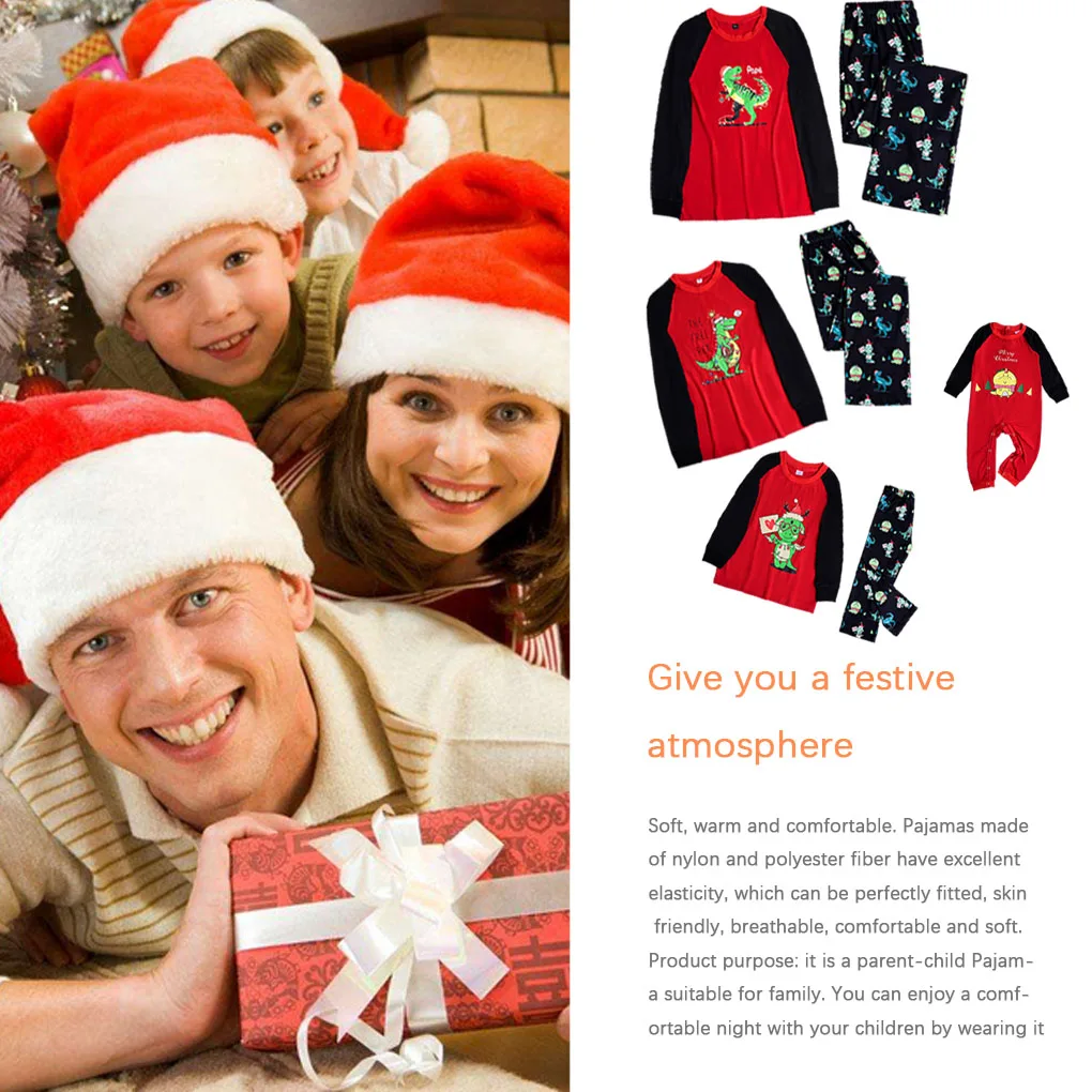Family Pajamas Set Animal Christmas Parent-Child Clothing Printing Elastic Leisure Wear, Men, XXL
