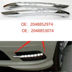 Front bumper fog light frame light strip  For Mercedes Benz C-Class W204 2011-2014 OE：2048852974 2048853074