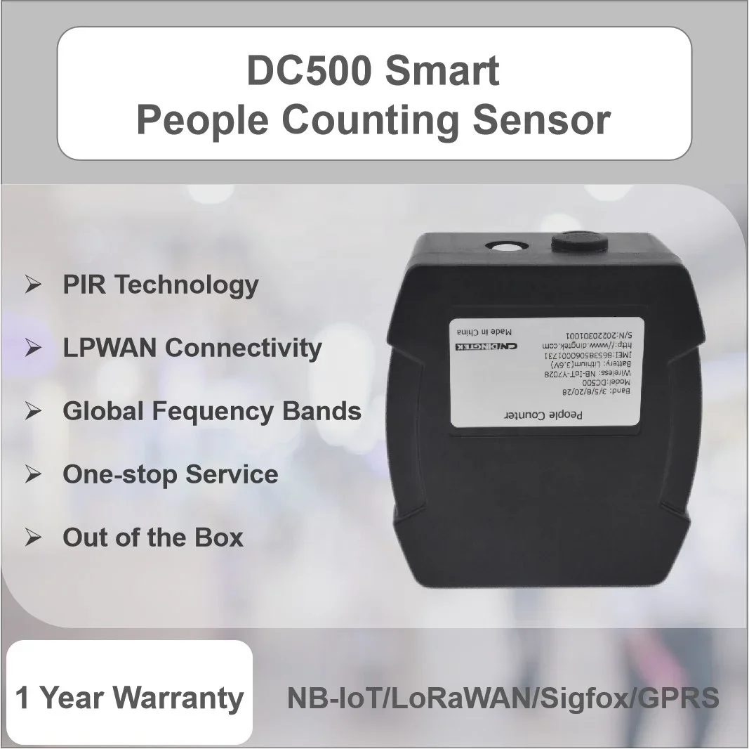 Outdoor Use Durable Wireless Door NB-IoT Visitor People Counter Sensor LoRa System Iot Solutions & Software DC500