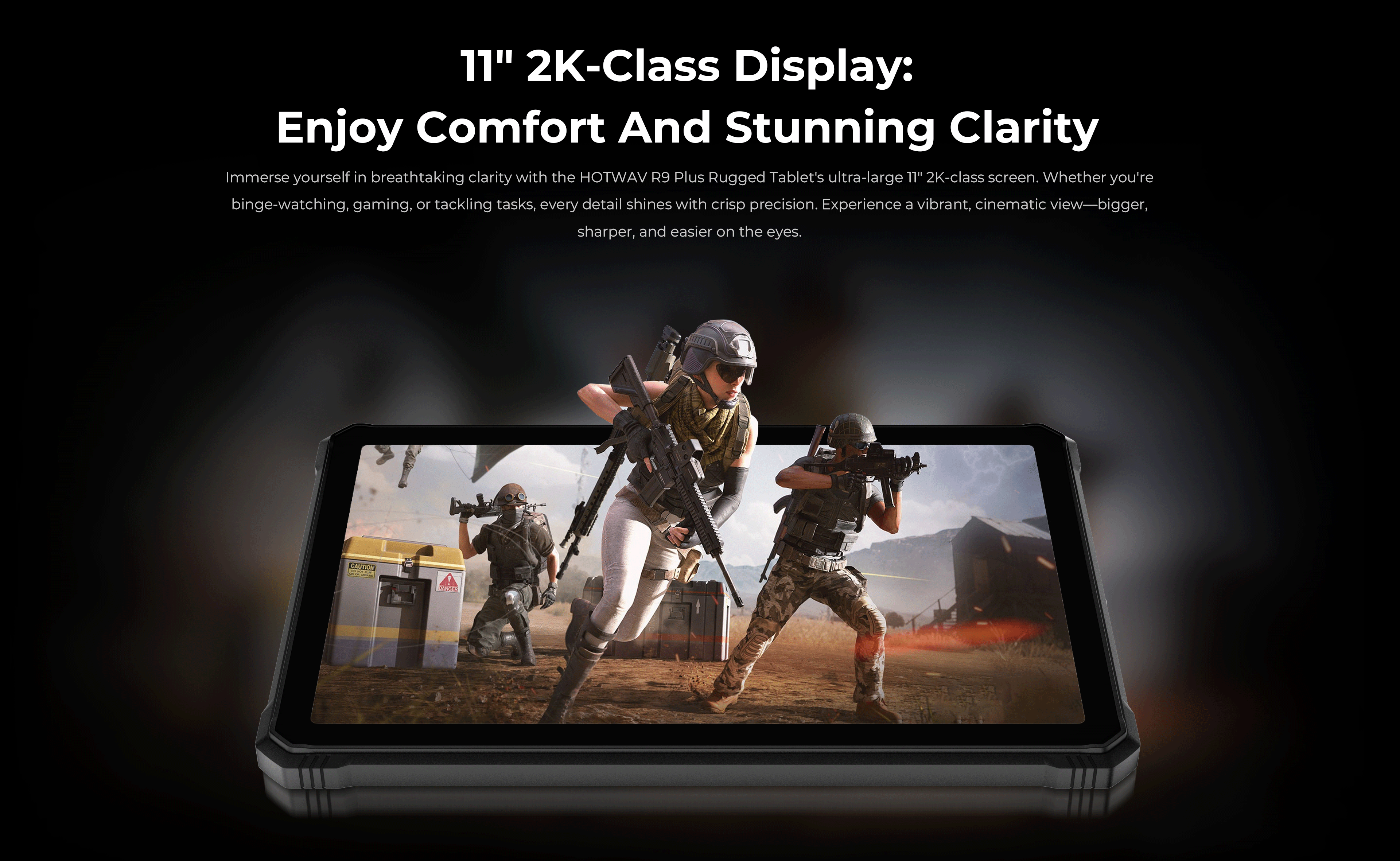HOTWAV R9 Plus Robustes Tablet 20080 mAh Mega-Akku 11'' 2K Display Pad Android 14 8 GB 512 GB Tablet-PC mit Ständer und Handschlaufe – Detail 6