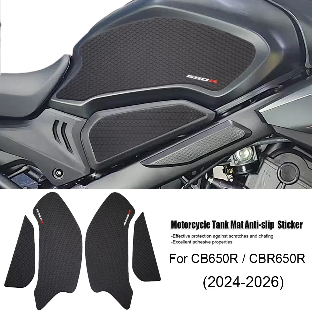 

Накладки на бак для мотоциклов CB650R CBR650R 2024-2026: Защитные наклейки-грипсы для коленей, улучшающие сцепление - Наклейка на топливный бак