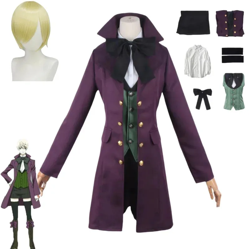 Anime Black Butler Alois Trancy Cosplay Costume Devil Uniform Halloween Adult Man Woman Suit Coat Pants Shirt Tie Vest view 2