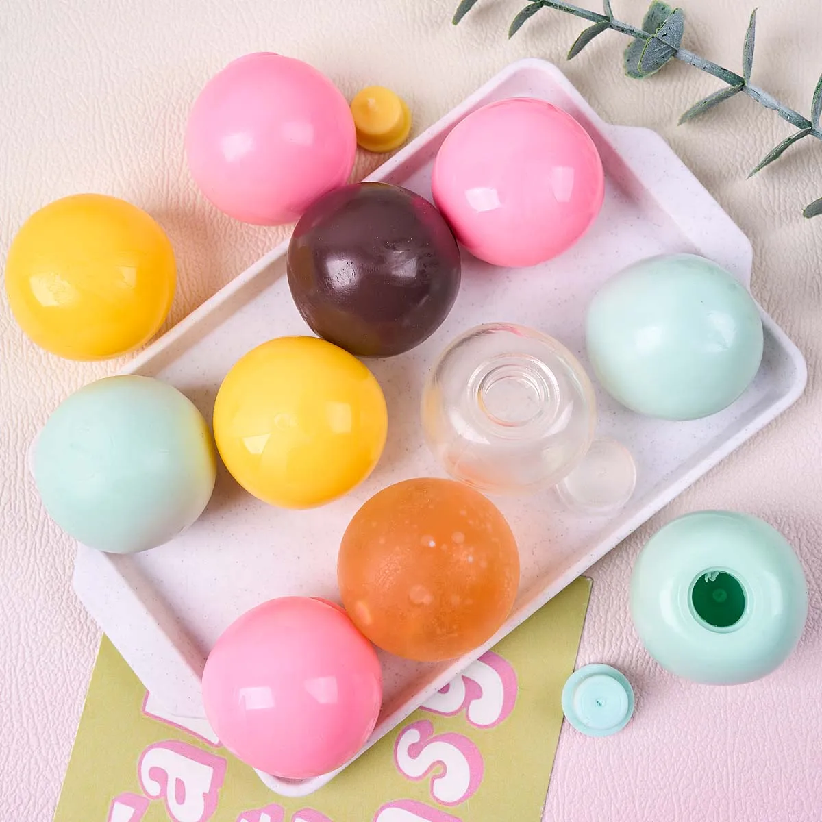 5 Stück Bunte TPR Leere Ballhüllen DIY Quetschbare Handgemachte Hohle Kugelhülle Befüllbare Stressabbau-Bastelzubehör – Detail 5