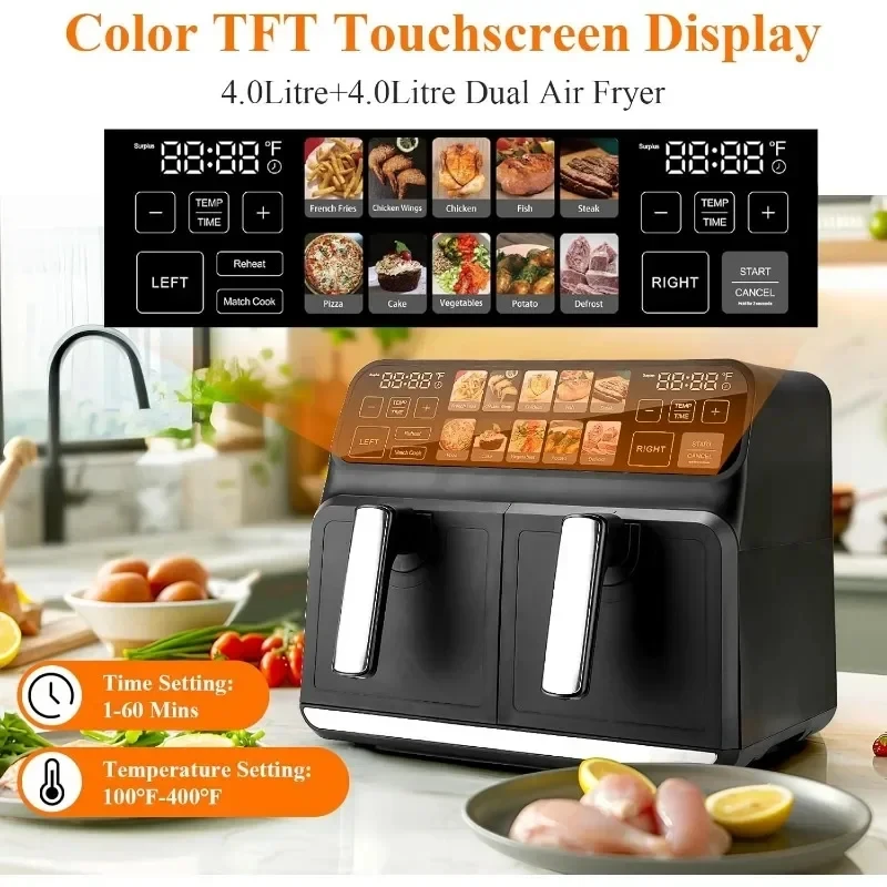 Chefrobot двойная фритюрница, двойная сетка, большая Нетоксичная