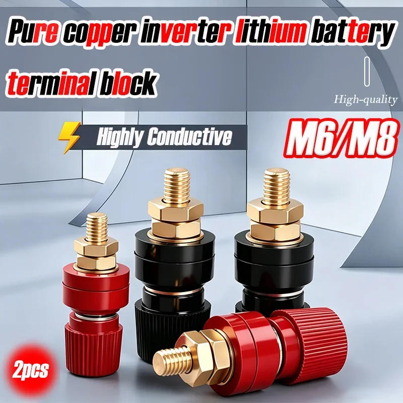 2pcs/Set Battery Terminal Connector Kit High Quality All Copper Strong Remote Power Junction Post for Car Auto Accessories