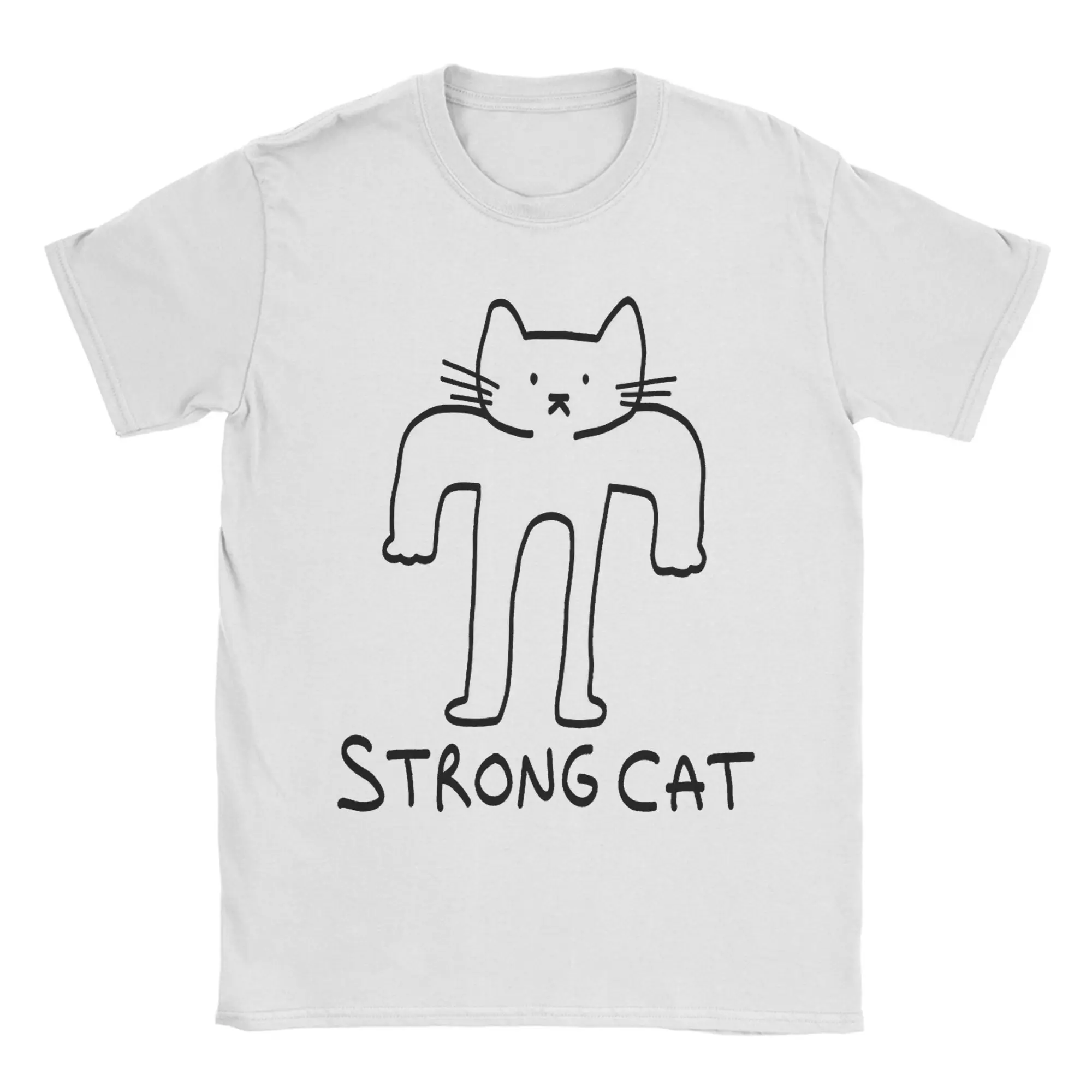 

Funny Strong Cat Brainrot Meme New Arrival T Shirt Men Women Pure Cotton Tee Shirt Clothing