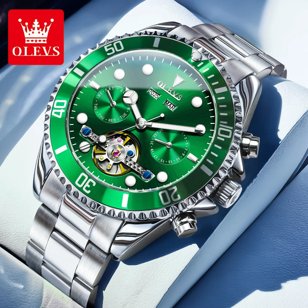 

OLEVS Original Luxury Mechanical Watches For Men Skeleton Watch Automatic Watch Man Classic Watch Waterproof 42mm Case Big Face