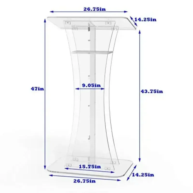 Cross-border transparent acrylic welcome desk, wedding party, lecture table, hotel master of ceremonies, acrylic podium customiz