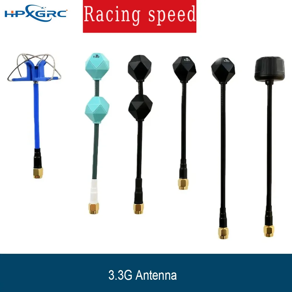 HPXGRC 3.3G & 5.8G Dual Band Antenna Set, 4.9GHz High Gain RHCP SMA RP-SMA Transmitter Antenna for FPV Drone Racing & RC Model