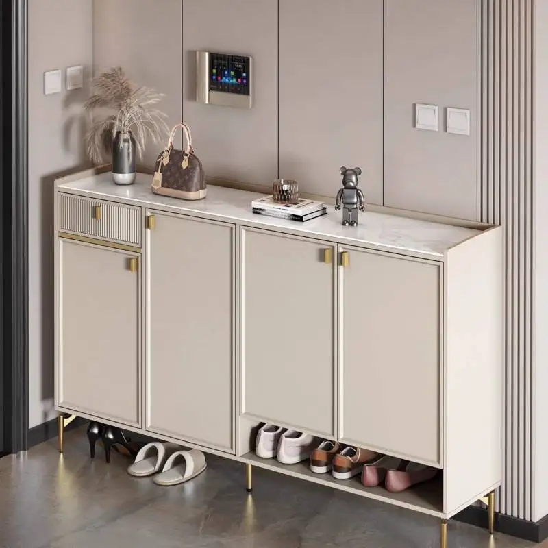 

White Modern Shoe Cabinet Minimalist Long Design Drawers Entryway Shoe Cabinet Storage Corridor Schoenen Opbergsysteem Furniture