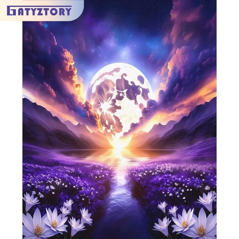 

GATYZTORY Lavender Paint By Numbers Gift Artwork Scenery for Adults Beginners Create Wall Art Canvas Painting