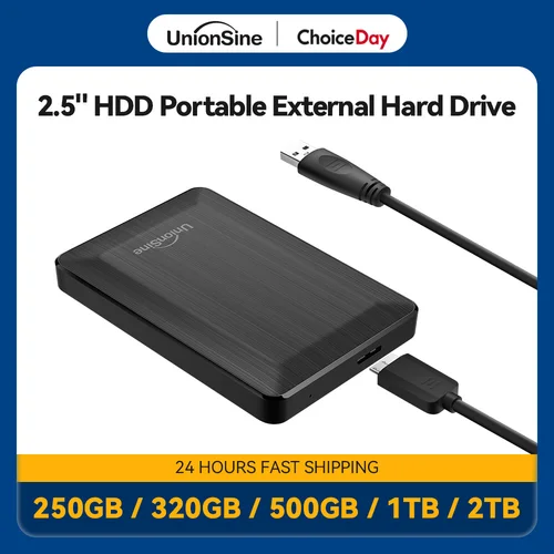 UnionSine HDD 2,5 ""disco duro externo portátil 250gb/320gb/500gb/1tb/2tb USB3.0 almacenamiento Compatible con PC Mac escritorio MacBook