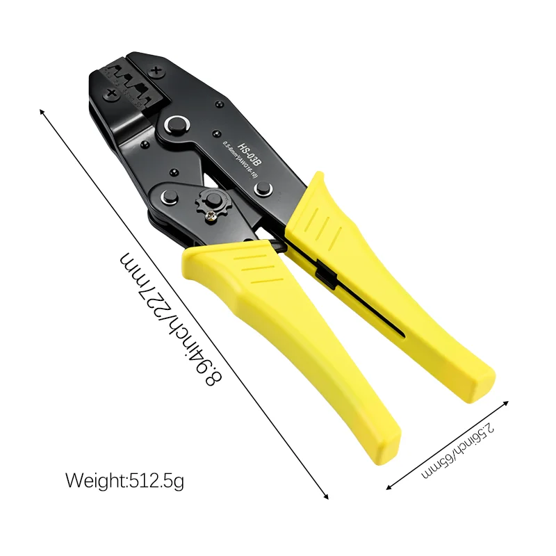 

Hs-03B Ratchet-Type Crimping Pliers 0.5-6mm² Open-Type Bare Terminal Crimping Pliers Automotive Connector Spring Terminal Cold Crimping Tool