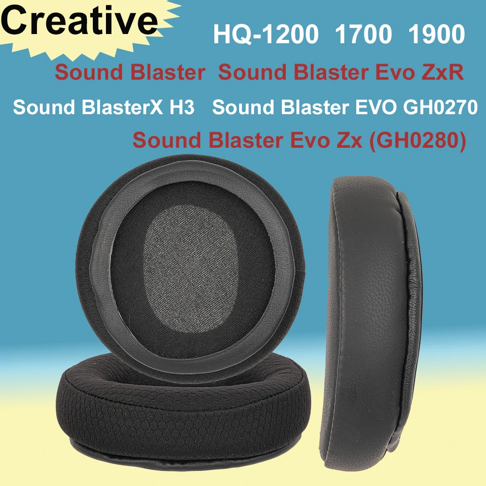 Dicke Ohrpolster für Creative HQ1200 HQ1700 HQ1900 Kopfhörer Sound Blaster Evo ZxR / Zx GH0280 / GH0270 Ersatz BlasterX H3