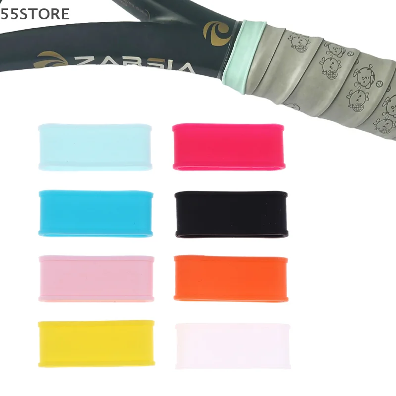 4Pcs Silicone Sweat-absorbing Band Tennis Racket Grip Ring Handle Closure Elastic Fixed Stretchable Tennis Accessories