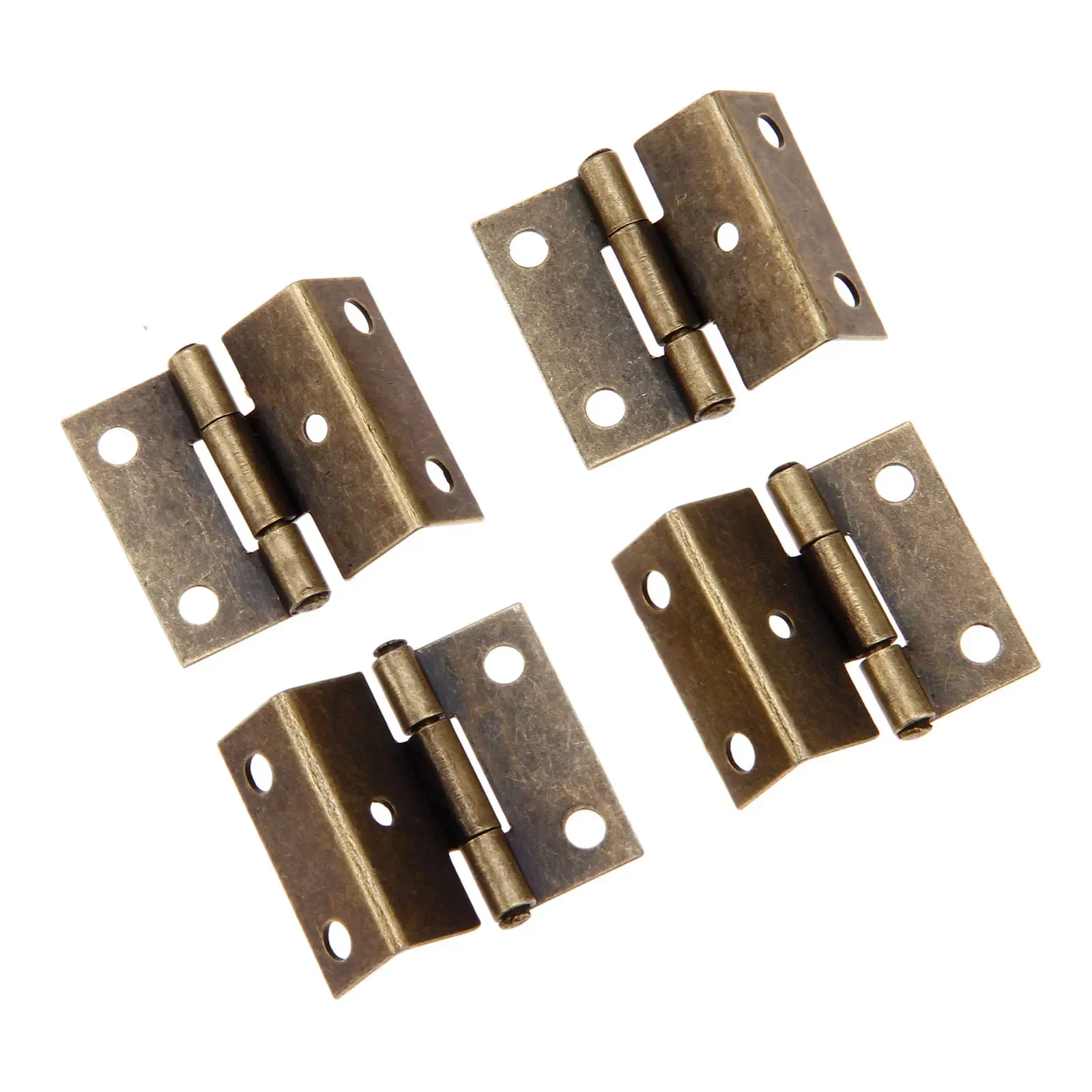 4 Pcs 25*15*12mm Cabinet Door Luggage Furniture Decoration Hinge Jewelry Wood Boxes Vintage Chinese Zinc Alloy Hinge with Screws