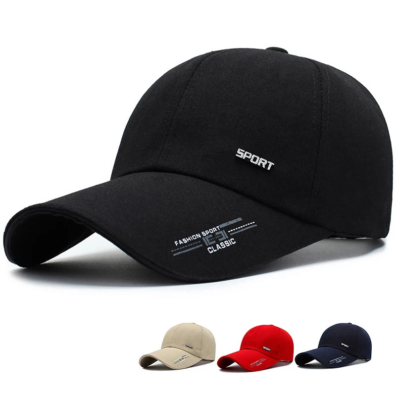 Fashion Large Size Men Women Cotton Baseball Cap Letter Hat Outdoor Breathable Sunscreen Sun Hat Outdoor Simple Duck Tongue Cap