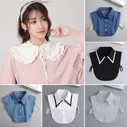 New Lapel Fake Collar Vintage Detachable Shirt Collar for Women Blouse Sweater False Collar Lapel Top Neckwear Ties