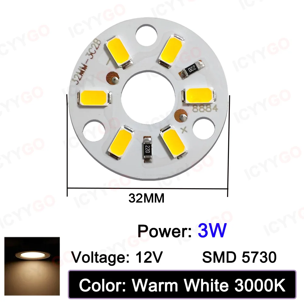 10 Uds DC12V DC24V lámpara cuentas bombilla LED 1W 3W 5W 7W brillo tablero de luz adecuado para bombillas Led Downlight soldadura cable de alimentación