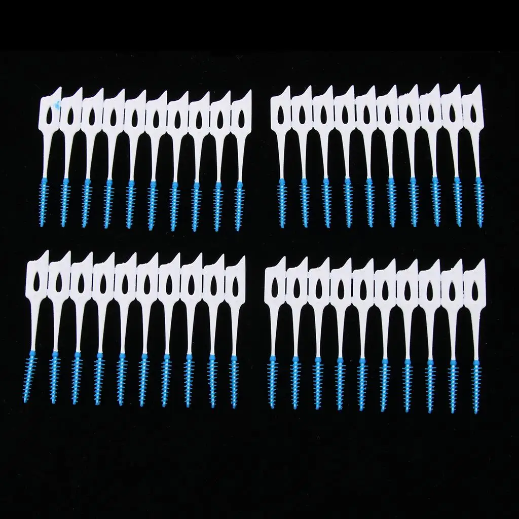 40x Silicone Interdental Brush pick Cleaners Floss Cleaning Tool