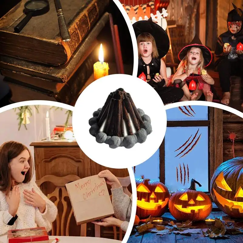 Dekorasi hantu Halloween patung hantu kecil dengan api Resin dekorasi hantu Dekorasi Rumah Halloween patung hantu untuk keluarga