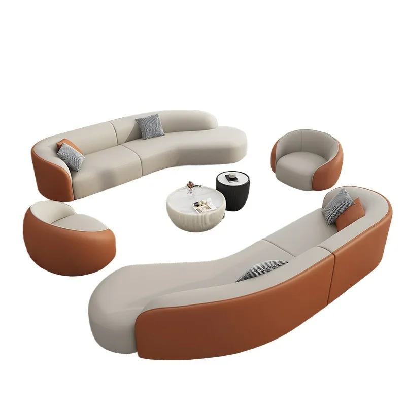

Nordic small apartment beauty salon club curved sofa hotel villa lobby lobby reception guests creative sofa