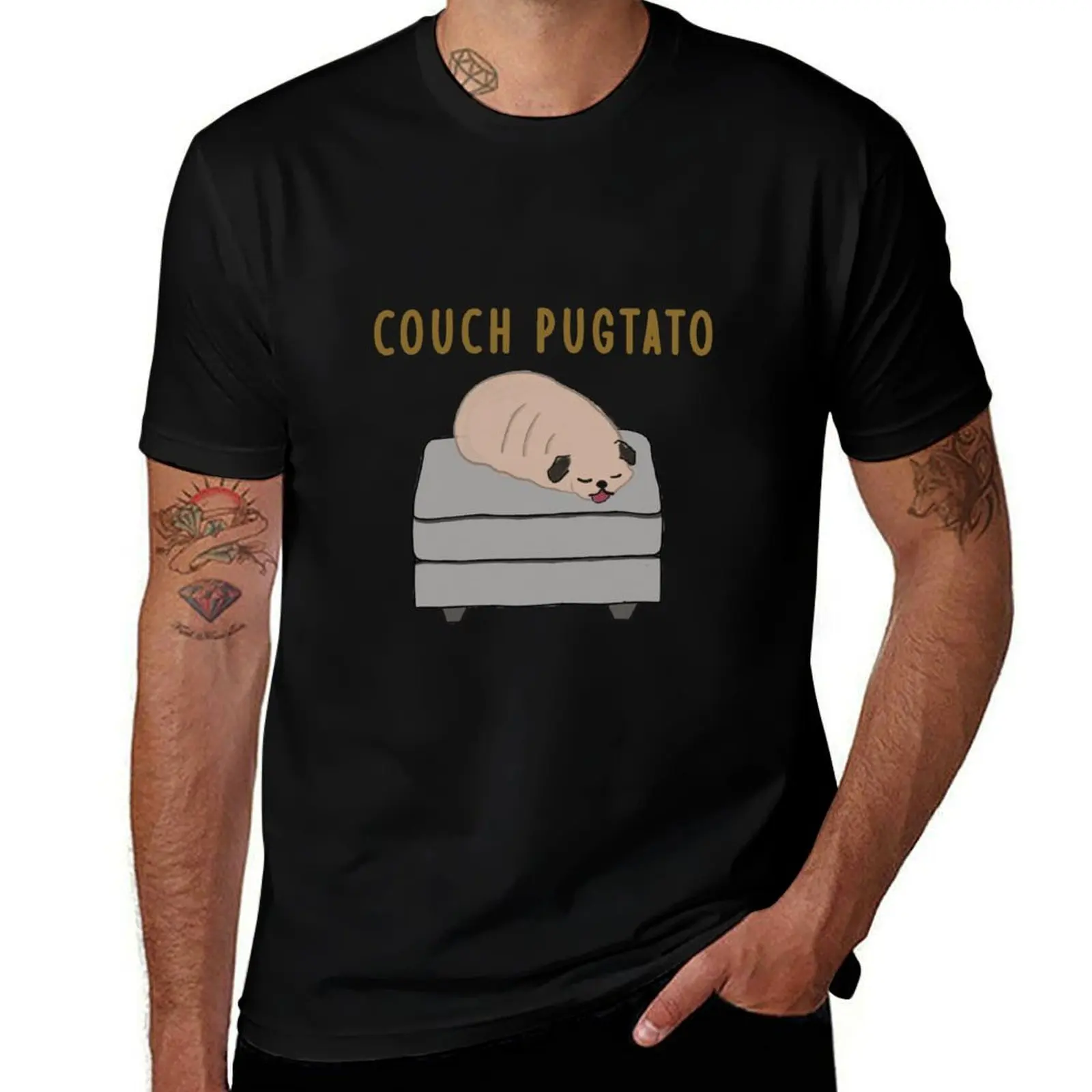 

Couch Pugtato - Lazy Couch Potato Dog T-Shirt man tshirt graphic t shirts for man t shirts for man graphic funny T-Shirt