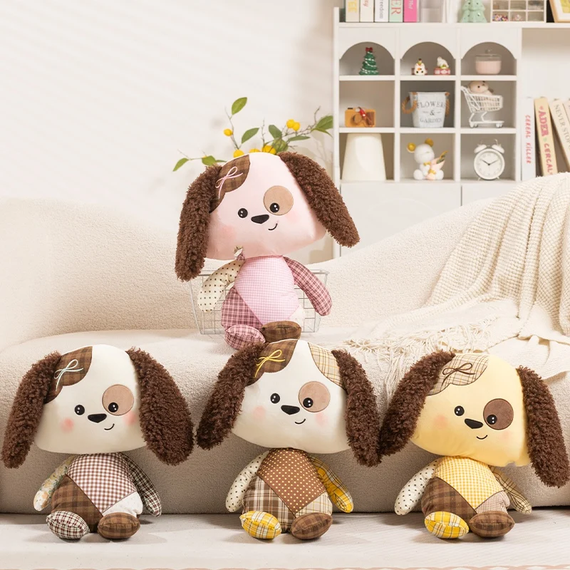 Cute Color Fabric Dog Plush Toy Kawaii Puppy Plushies Long Pillow Stuffed Soft Animal Soft Children Baby Kids Toys Gifts Decor