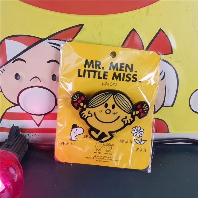 Originale Disney Mr.Men and Little Miss Anime Figure Cute Alloy smalto Badge spilla Kawaii Figure Toys Collection Gift