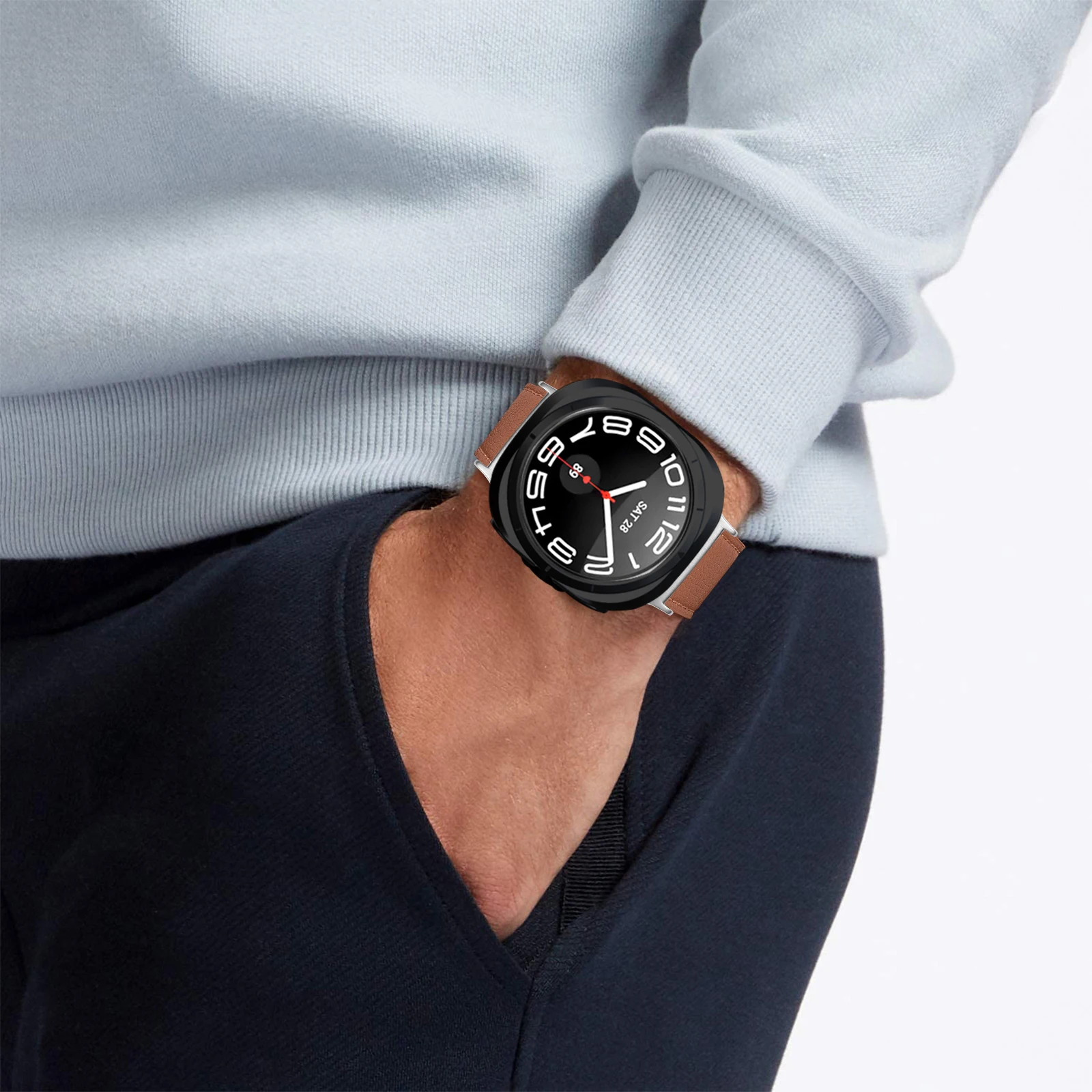 Для Samsung Galaxy Watch Ultra 47 мм браслет кожаный ремешок для часов ULTRA7 47 мм без зазоров браслет сменные аксессуары