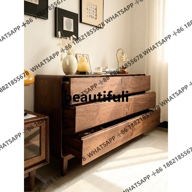 

X Черный орех шесть сундук современная спальня шкаф для хранения бытовой массив дерева у стены гостиной