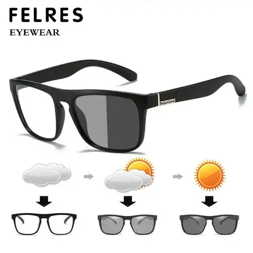 Gafas de lectura fotocromáticas cuadradas clásicas para hombres, lentes transparentes, gafas para presbicia, gafas de sol para deportes al aire libre + 1,25 + 1,50 + 1,75
