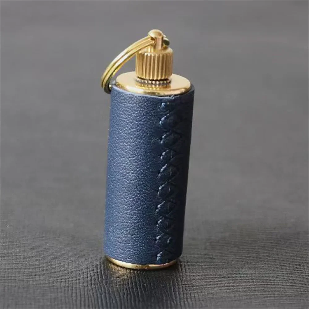 Outdoors Blue Leather Wrapping Alloy Oil Storage Bottle For Zippo ZORRO Lighter  Kerosene Gasoline Storage Tank Repair Accessory