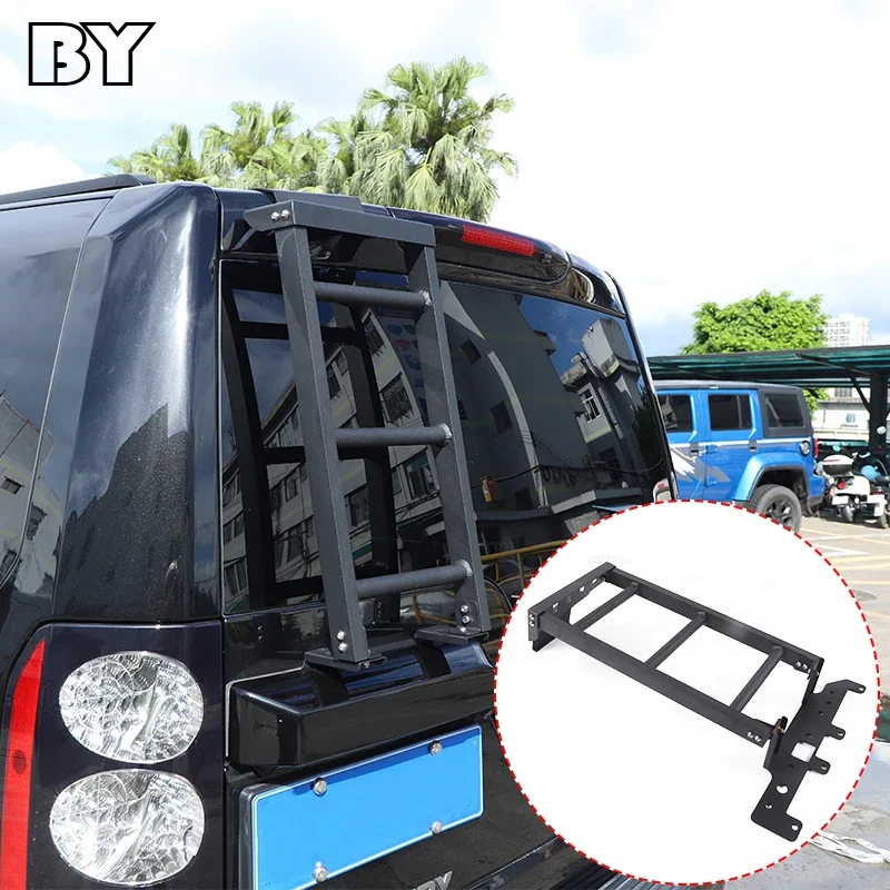 Aluminum Car Rear Tail Door Ladder Climbing Fit For Land Rover Discovery 3 LR3 Discovery 4 LR4 2004-2016 Car Accessories