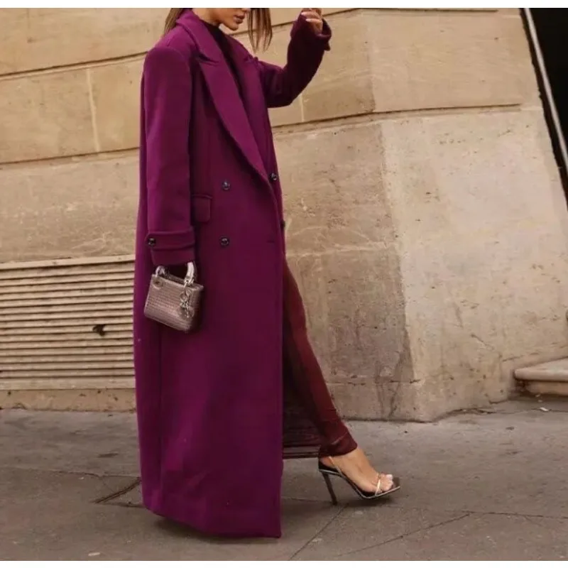 Autumn and Winter Woolen Coat 2025 Temperament Fashion Temperament Long Knee Coat Woolen Coat