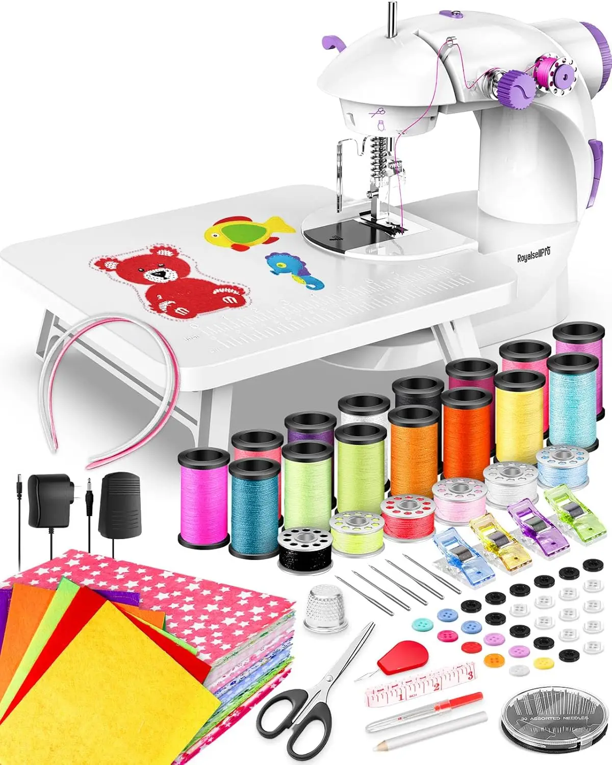 

Mini Sewing Machine with 123 Pcs Kit, Dual Speed Portable for Beginners, Household & Travel Use (Purple)