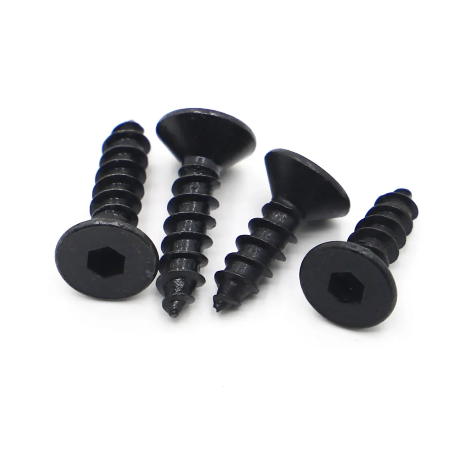 5-50pcs Black Grade 8.8 Steel Hex Hexagon Socket Countersunk Flat Head Self Tapping Screws M3 M4 M5 M6